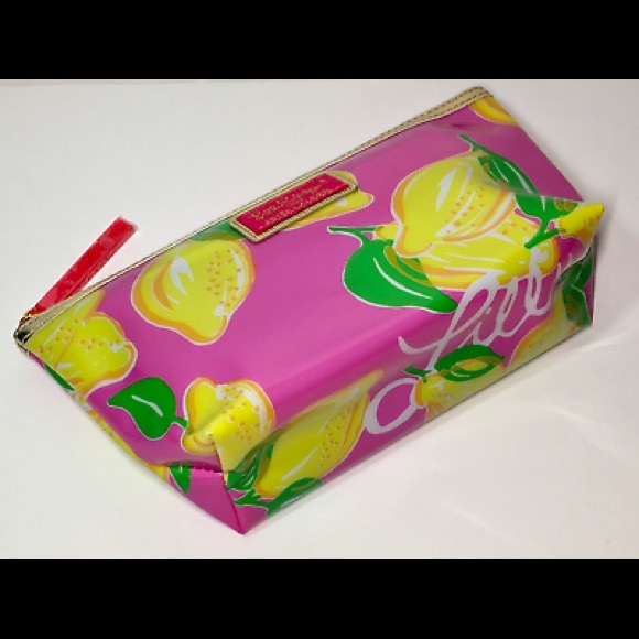 Lilly Pulitzer for Estée Lauder Lemons Print Cosmetic Makeup Bag NEW - Picture 5 of 10